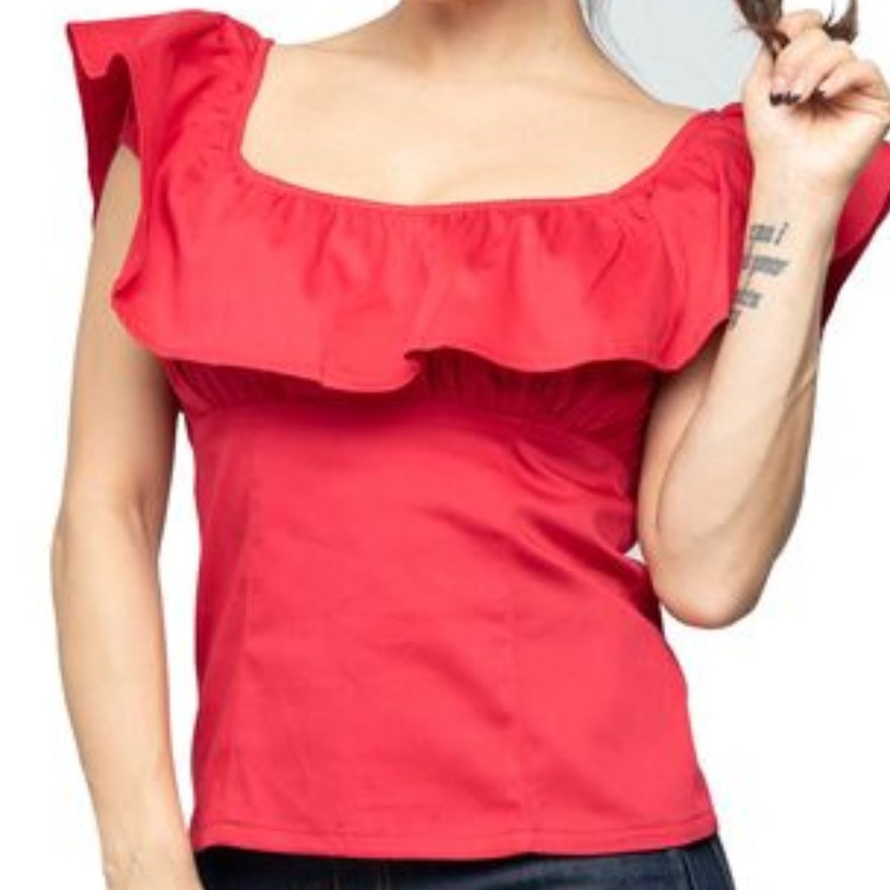 Steady red Senorita top VGUC size L
